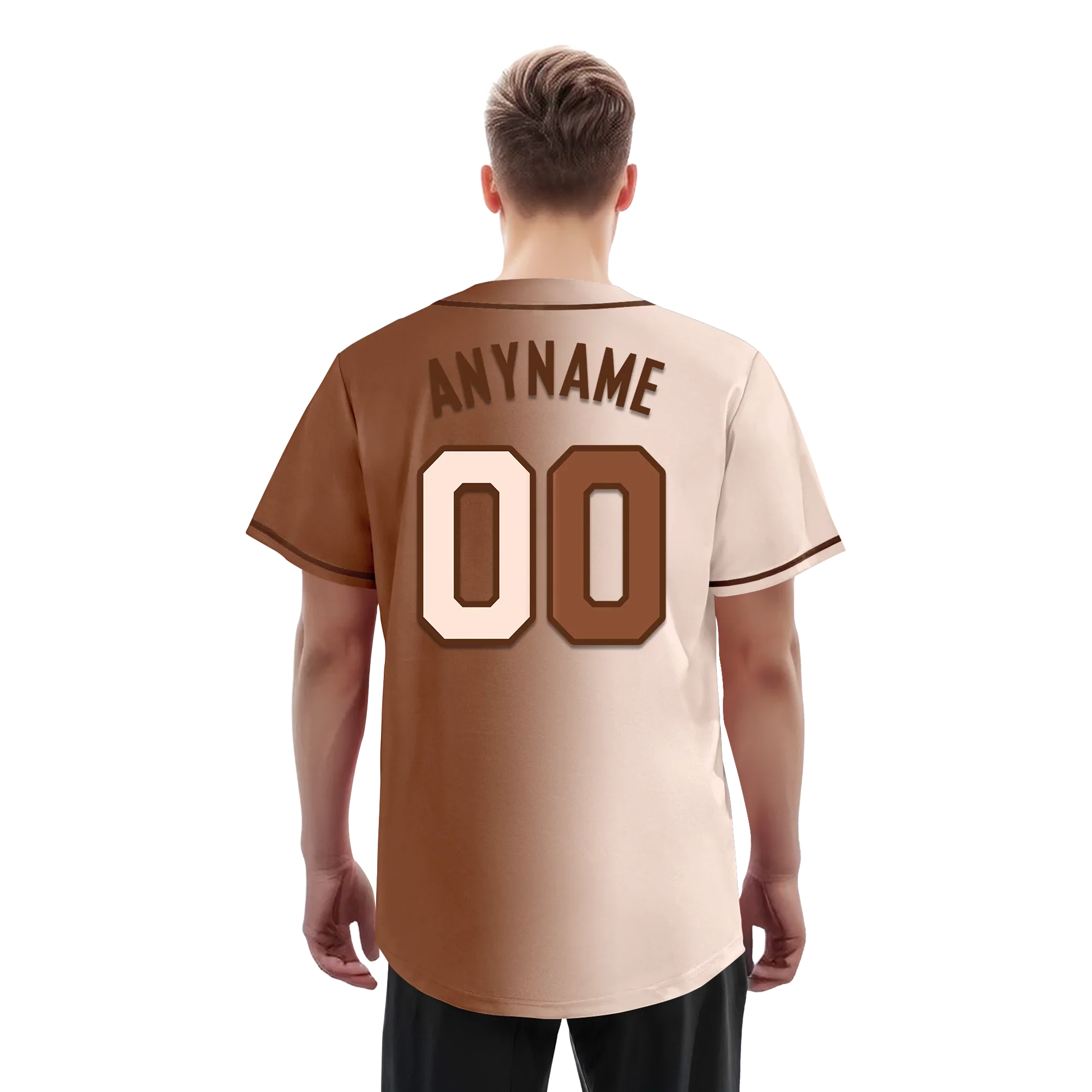 Custom Beige Brown Gradient Fashion Personalized Authentic Baseball Jersey BSBJ01-D0a708e - Coolcustomize