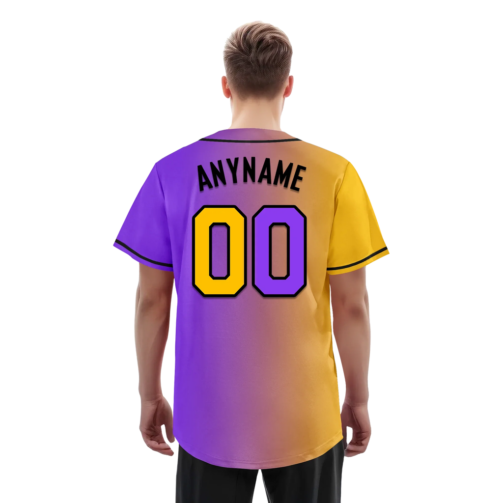 Custom Yellow Pink Gradient Fashion Personalized Authentic Baseball Jersey BSBJ01-D0a7a0a - Coolcustomize