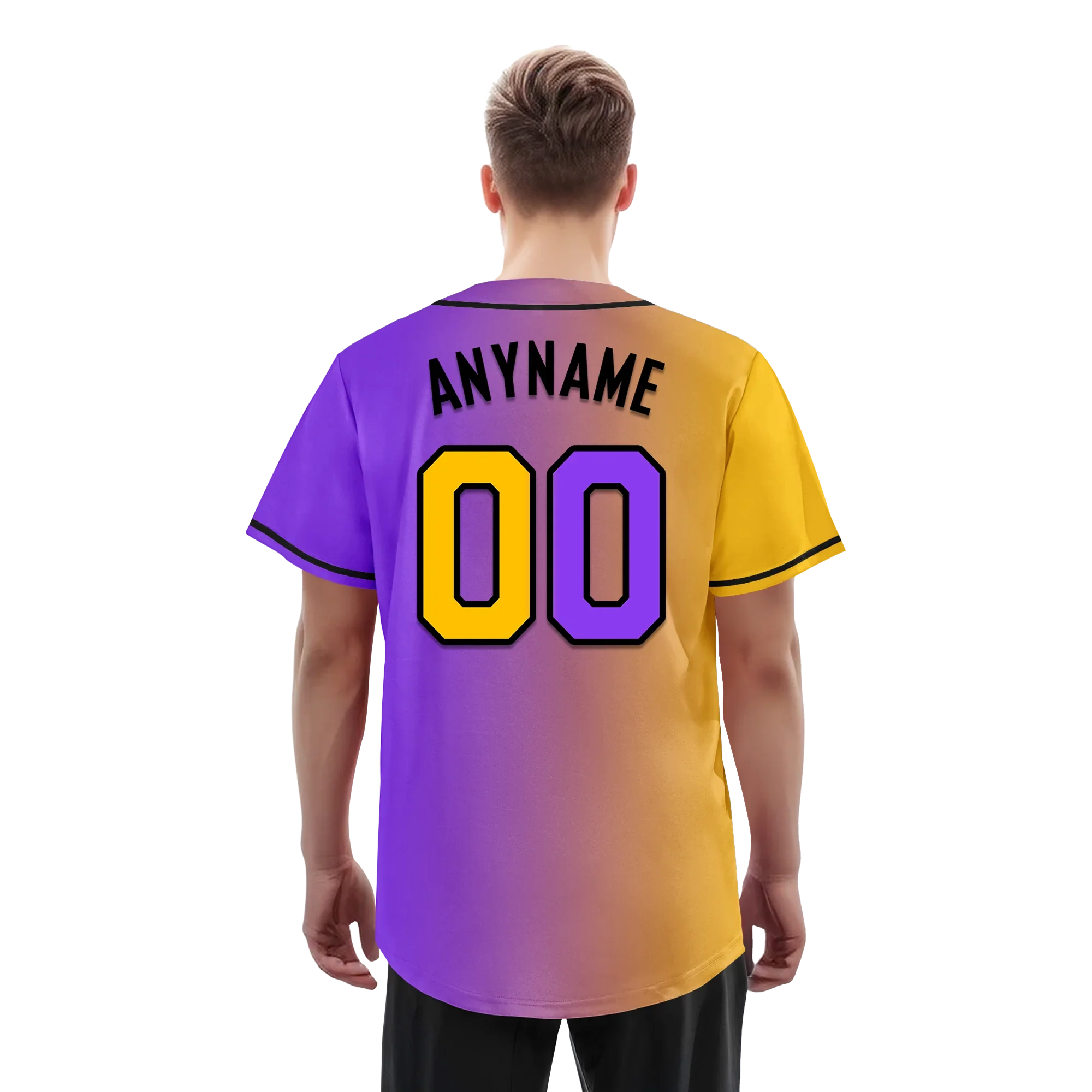 Custom Yellow Pink Gradient Fashion Personalized Authentic Baseball Jersey BSBJ01-D0a7a0a - Coolcustomize