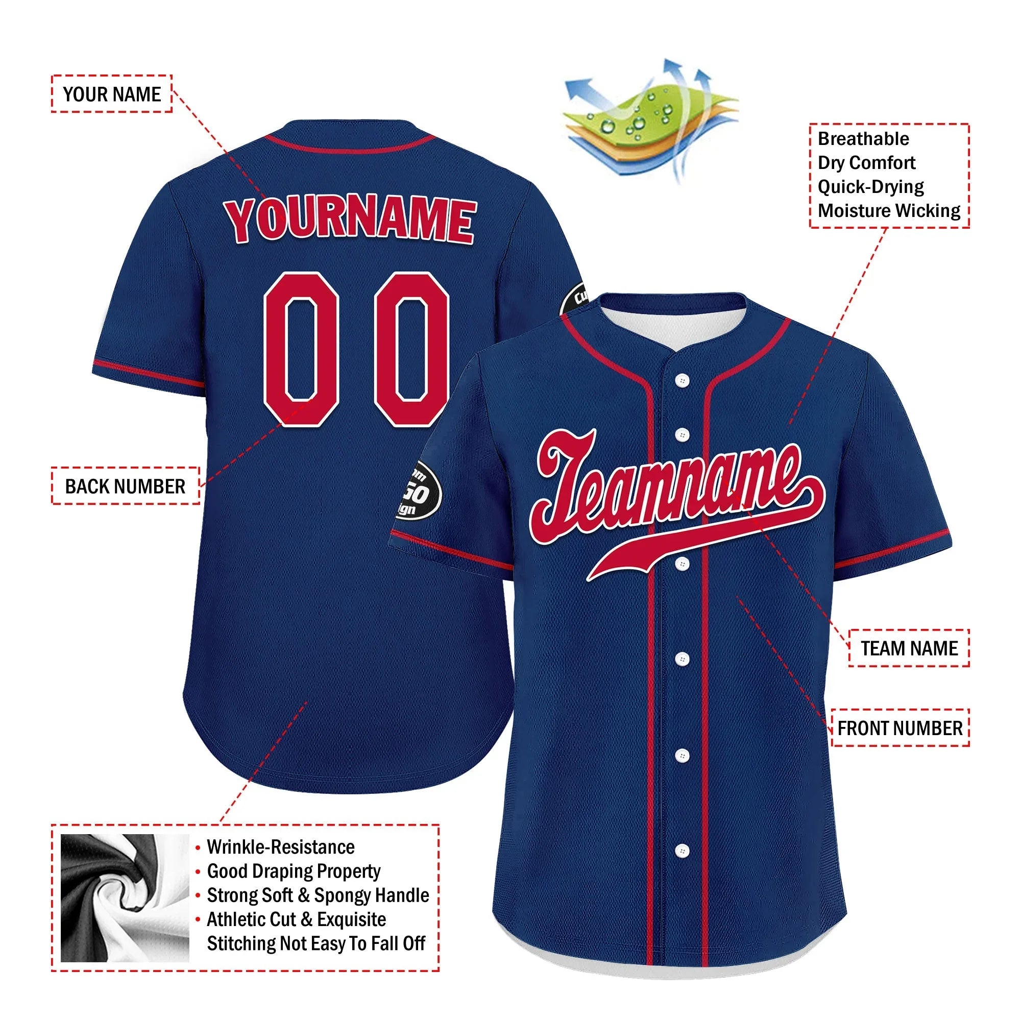 Custom Blue Red Jersey MaxSoul Shoes and Hat Combo Offer Personalized ZH-D0b009a-b - Coolcustomize