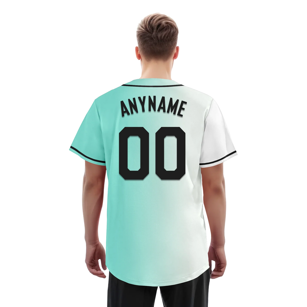 Custom White Green Gradient Fashion Personalized Authentic Baseball Jersey BSBJ01-D0a7aa7 - Coolcustomize