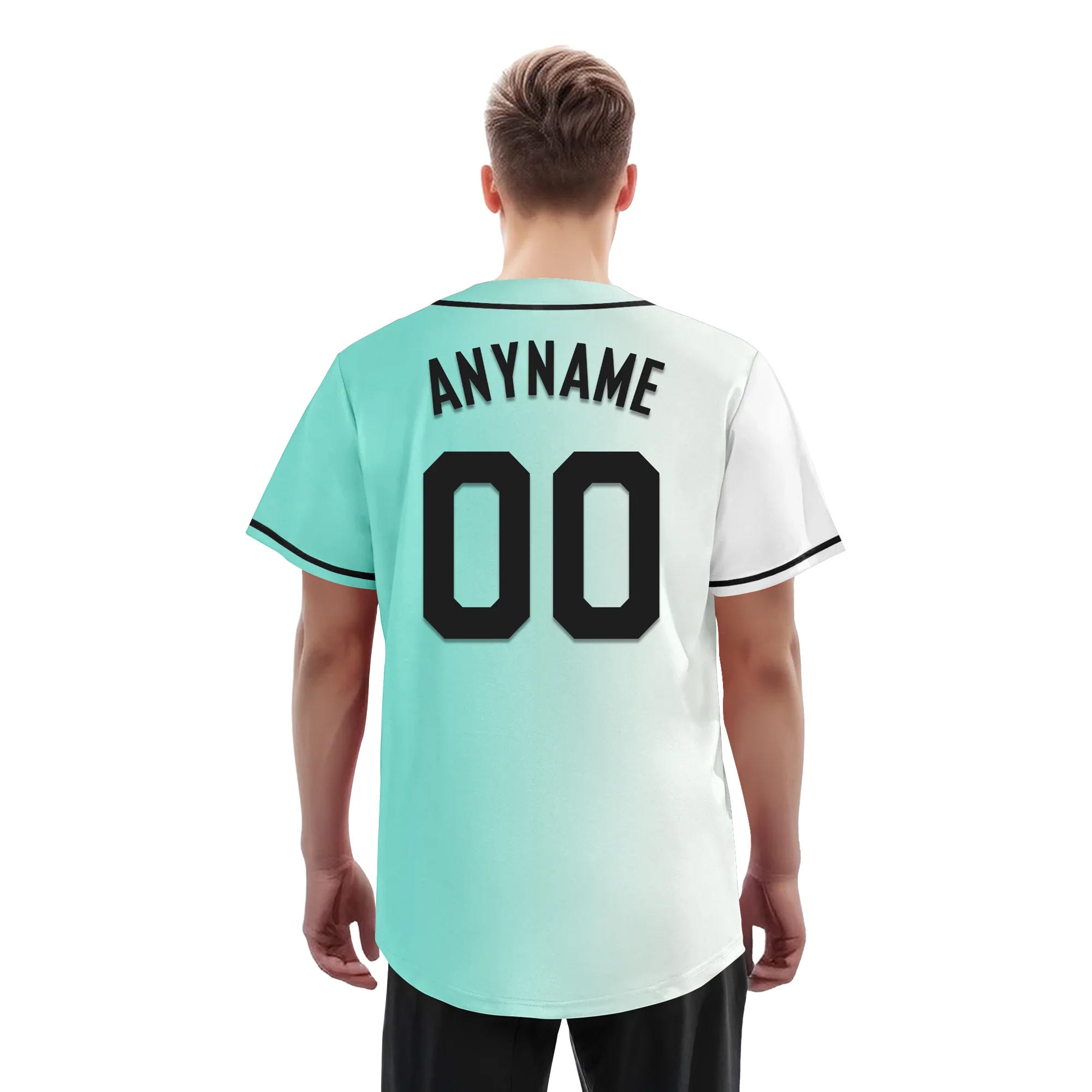 Custom White Green Gradient Fashion Personalized Authentic Baseball Jersey BSBJ01-D0a7aa7 - Coolcustomize
