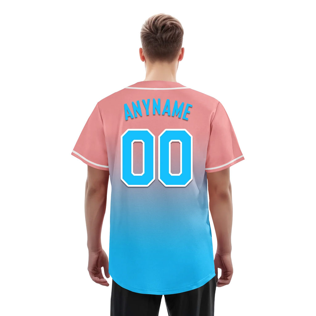 Custom Pink Blue Fade Fashion Personalized Authentic Baseball Jersey BSBJ01-D0a70f8 - Coolcustomize