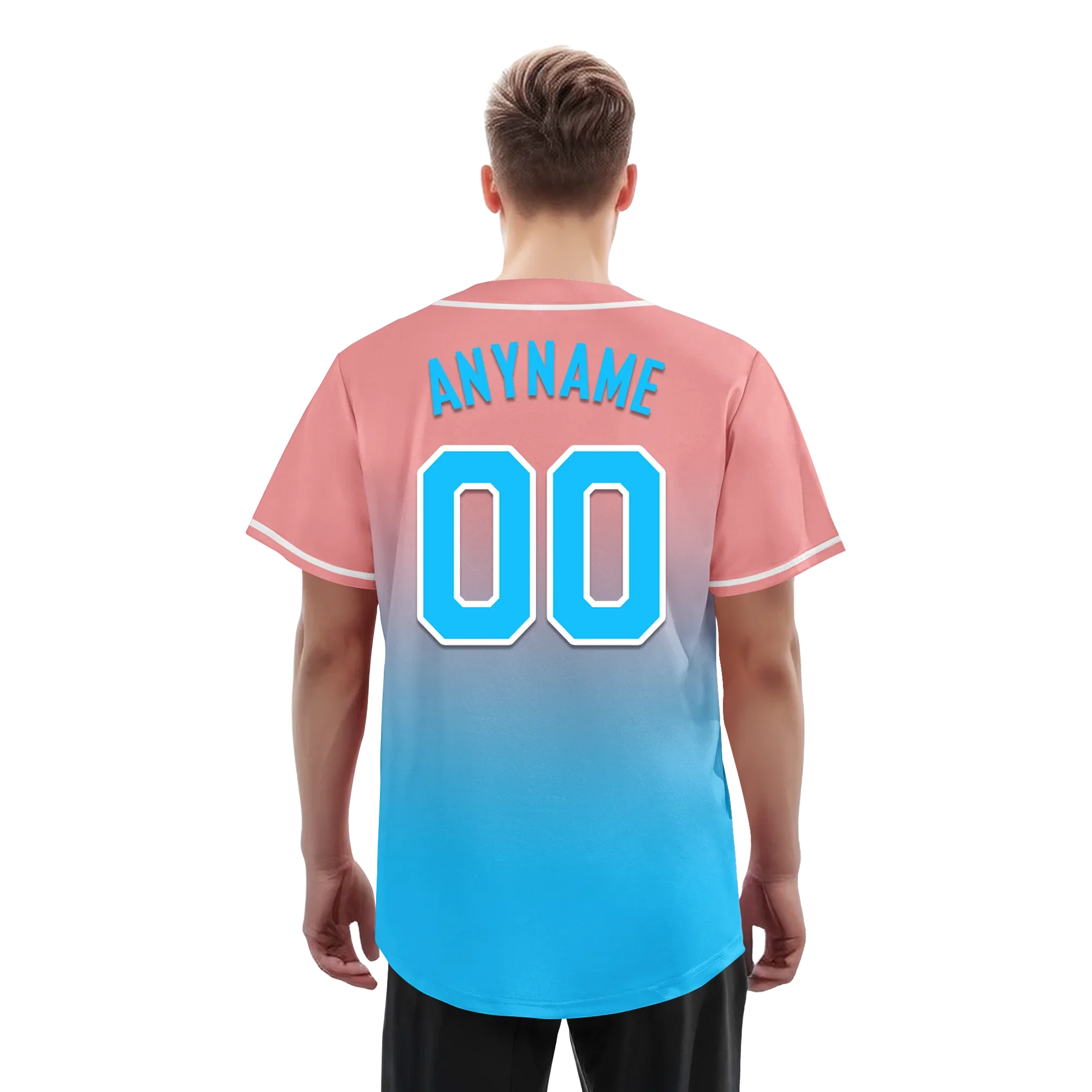 Custom Pink Blue Fade Fashion Personalized Authentic Baseball Jersey BSBJ01-D0a70f8 - Coolcustomize