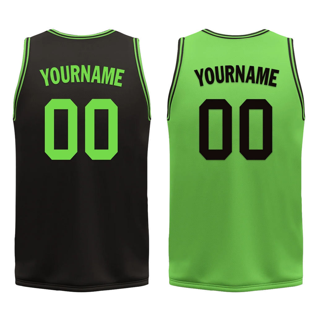 Custom Black Green Classic Style Reversible Basketball Uniform Personalized Ordinary BBJR-D017049 - Coolcustomize