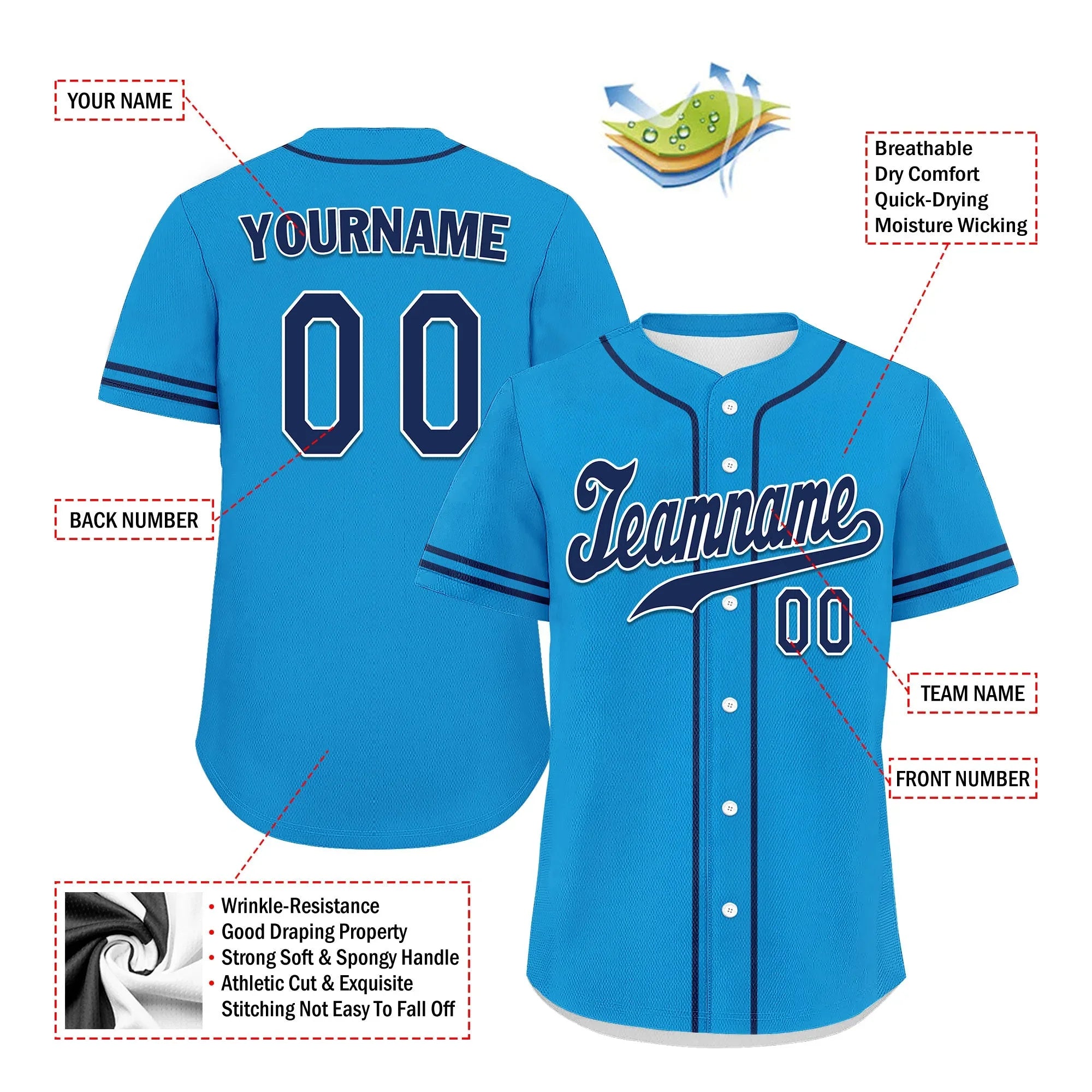 Custom Blue Classic Style Black Personalized Authentic Baseball Jersey UN002-bd0b00d8-cc - Coolcustomize