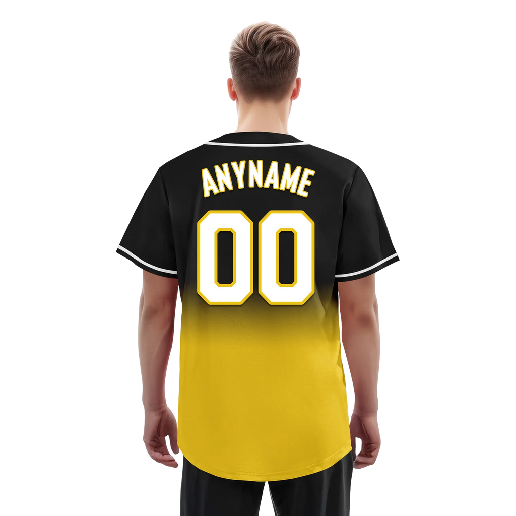 Custom Black Yellow Fade Fashion Personalized Authentic Baseball Jersey BSBJ01-D0a70cc - Coolcustomize
