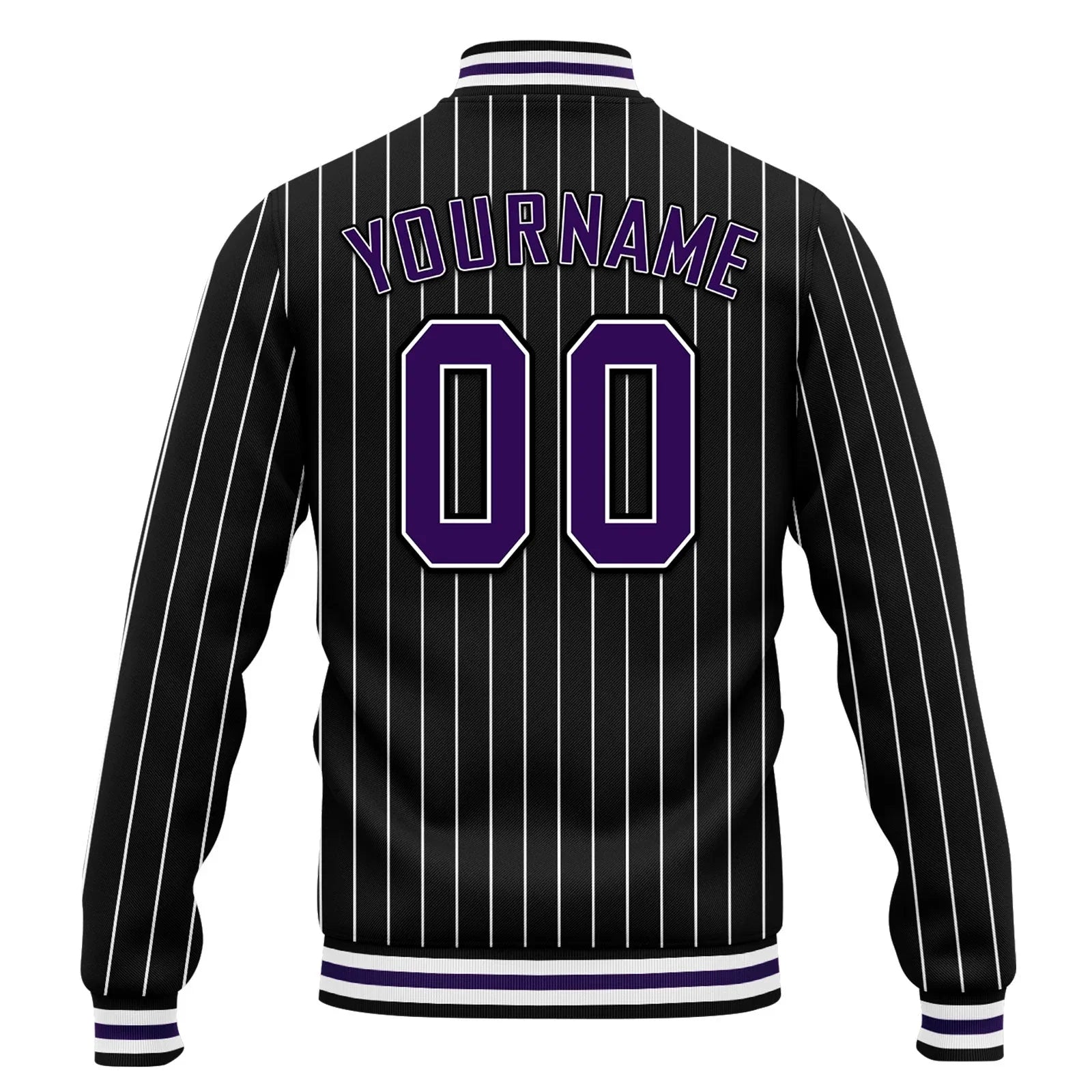 Custom Black White Stripe Fashion Jacket Bomber Full-Snap Varsity Letterman Personalized Jacket FZ005-D020219-9 - Coolcustomize