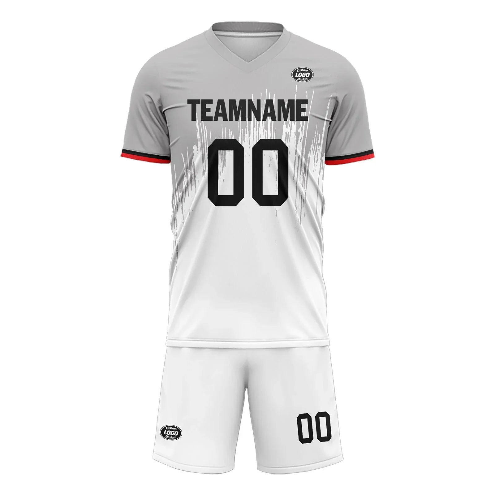 Custom Gray White Soccer Sets Jersey Personalized SCJ101-D28027 - Coolcustomize