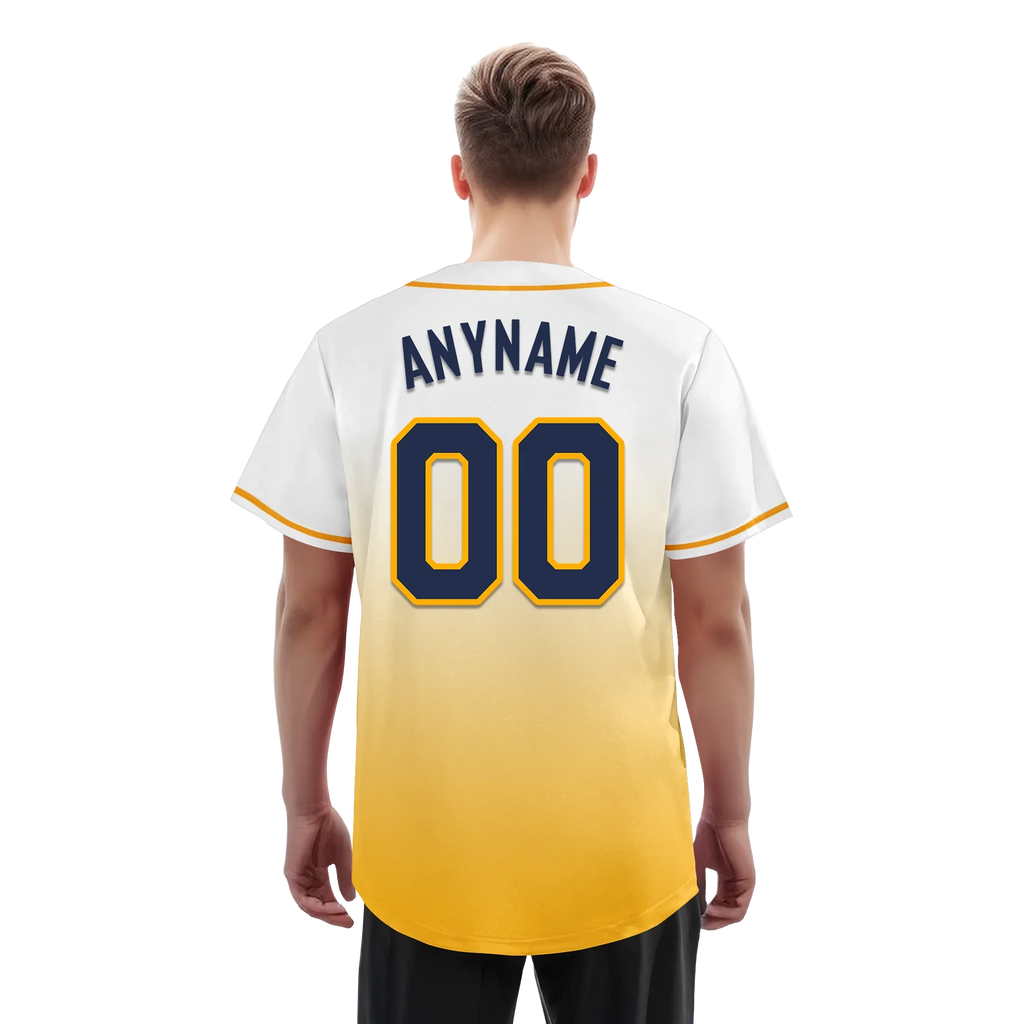 Custom White Yellow Fade Fashion Personalized Authentic Baseball Jersey BSBJ01-D0a70dc - Coolcustomize