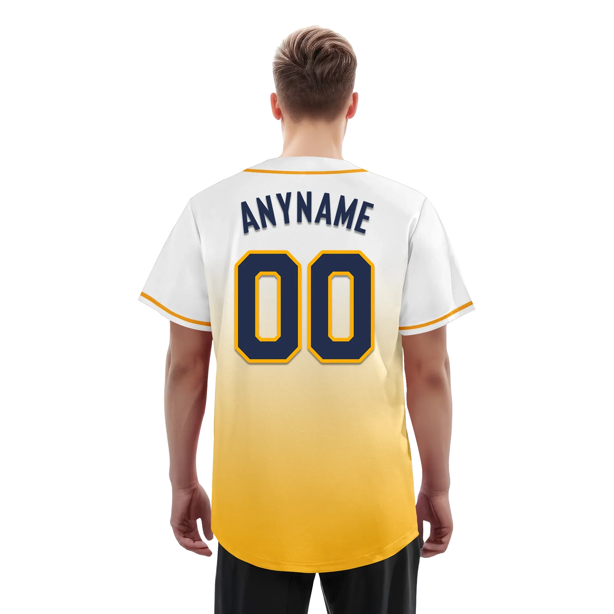 Custom White Yellow Fade Fashion Personalized Authentic Baseball Jersey BSBJ01-D0a70dc - Coolcustomize