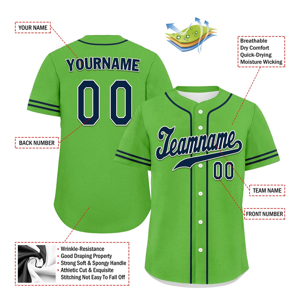 Custom Green Classic Style Blue Personalized Authentic Baseball Jersey UN002-bd0b00d8-ae - Coolcustomize
