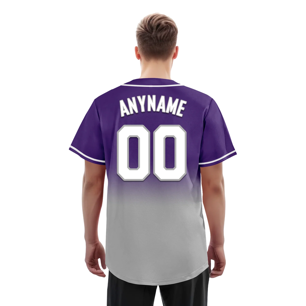 Custom Purple Grey Fade Fashion Personalized Authentic Baseball Jersey BSBJ01-D0a70cd - Coolcustomize