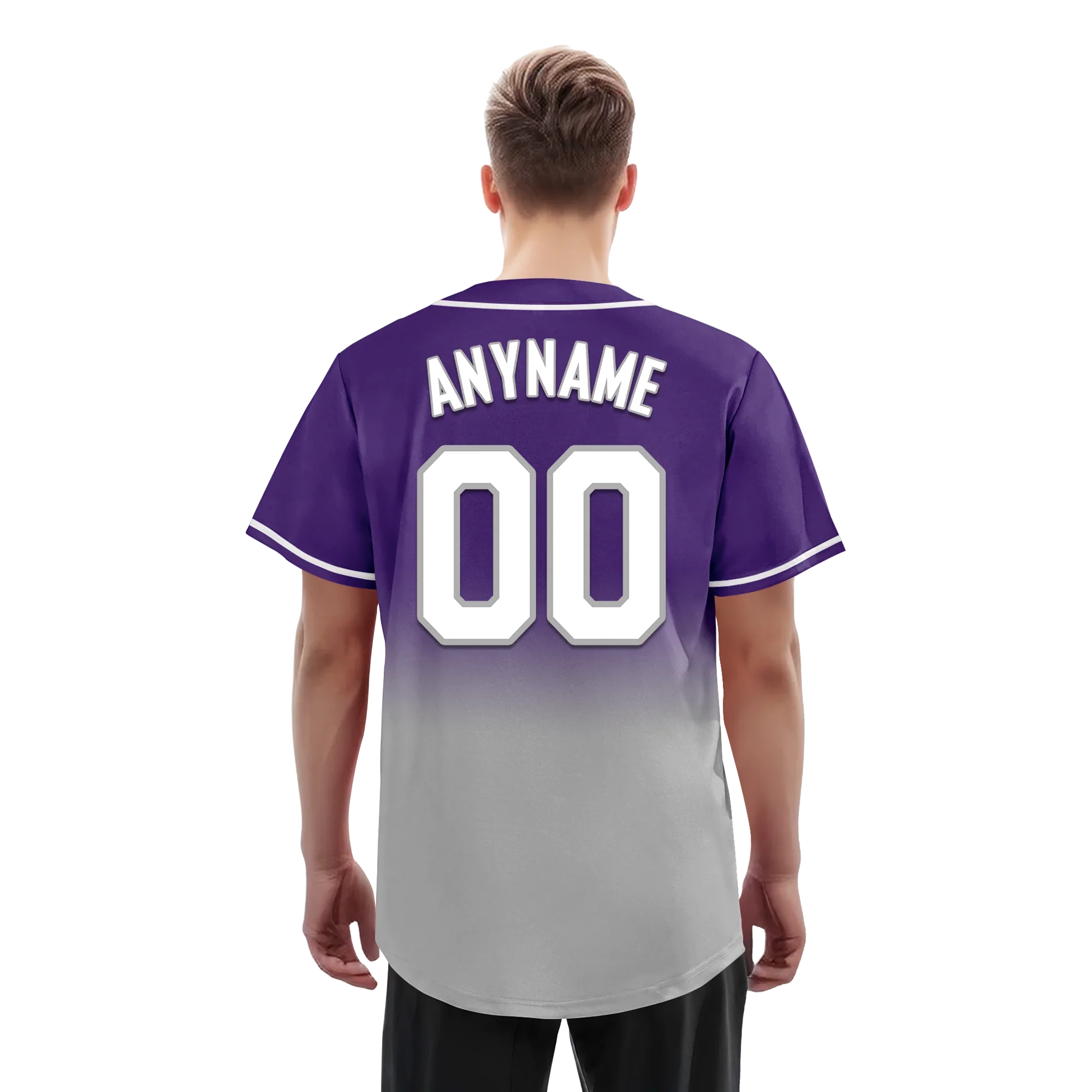 Custom Purple Grey Fade Fashion Personalized Authentic Baseball Jersey BSBJ01-D0a70cd - Coolcustomize