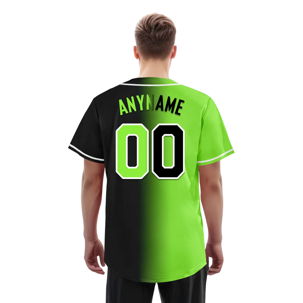 Custom Green Black Gradient Fashion Personalized Authentic Baseball Jersey BSBJ01-D0a709c - Coolcustomize