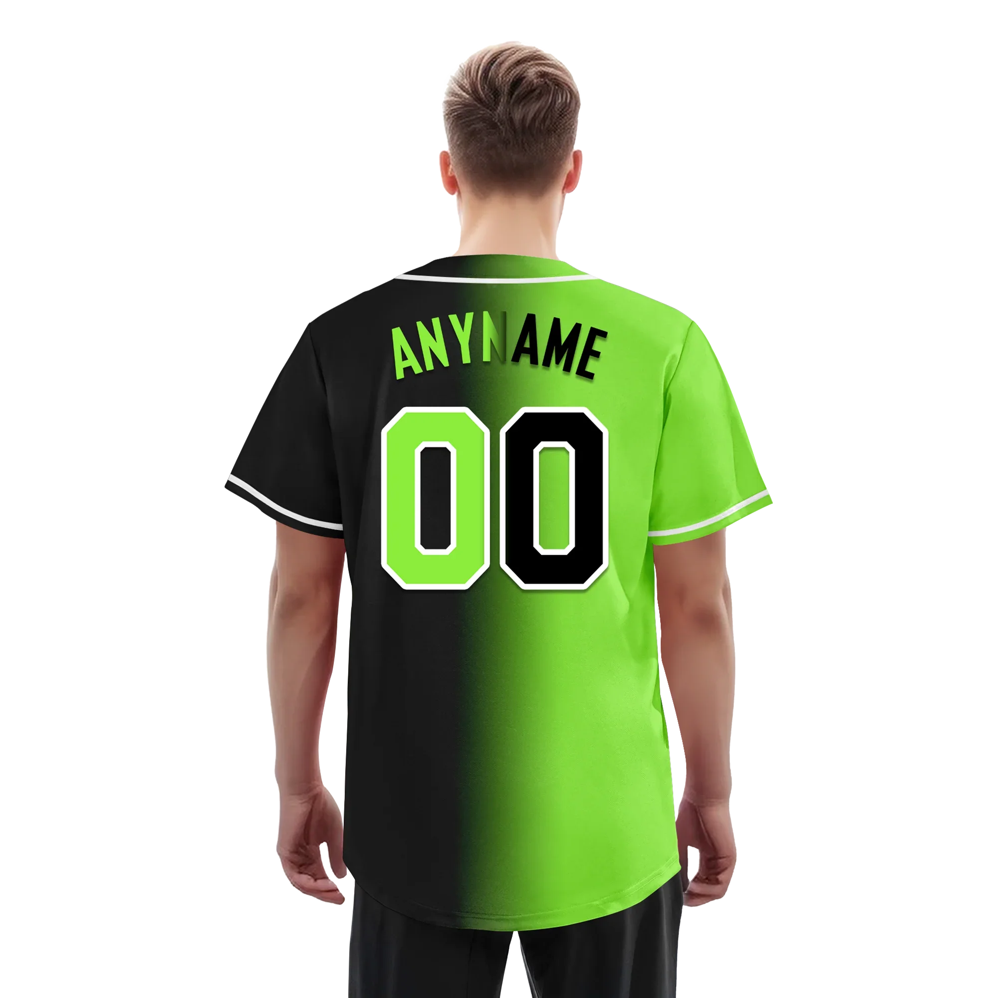 Custom Green Black Gradient Fashion Personalized Authentic Baseball Jersey BSBJ01-D0a709c - Coolcustomize