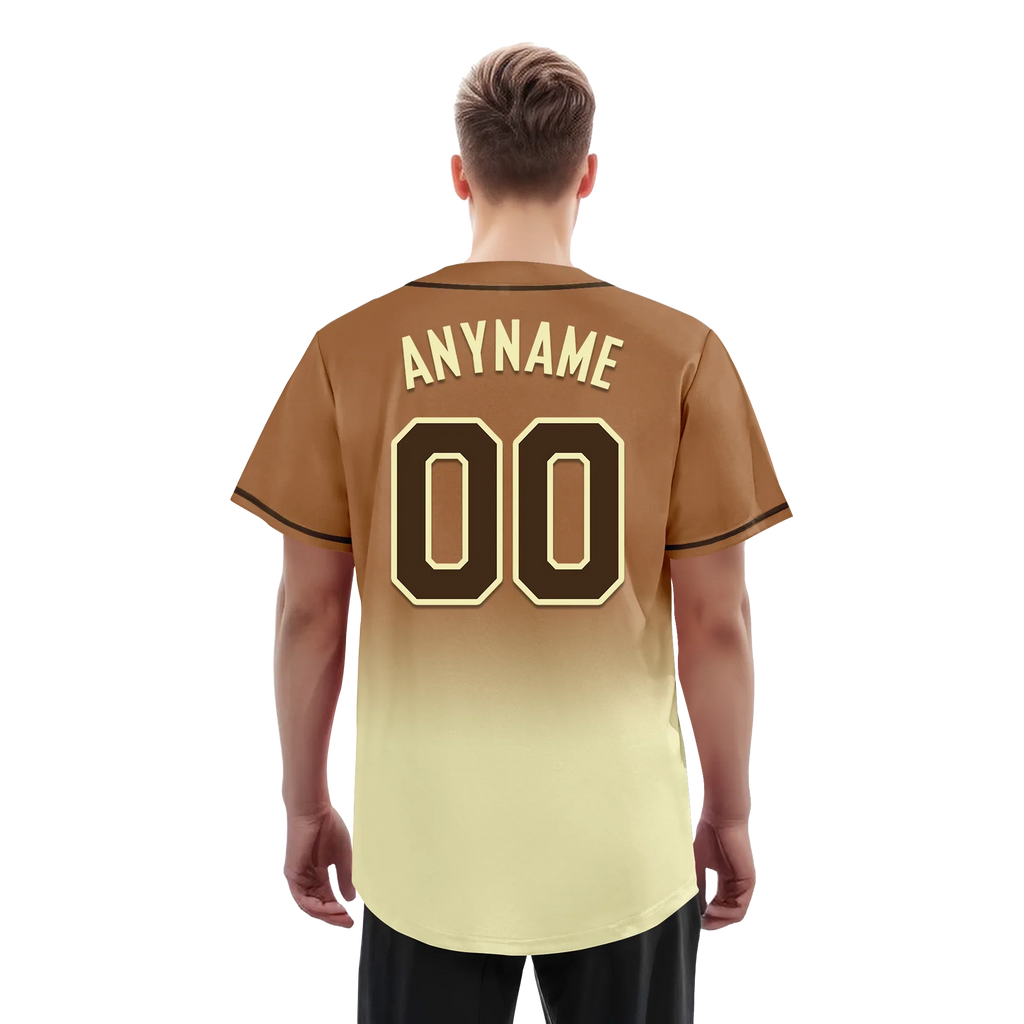 Custom Brown Yellow Fade Fashion Personalized Authentic Baseball Jersey BSBJ01-D0a70ff - Coolcustomize