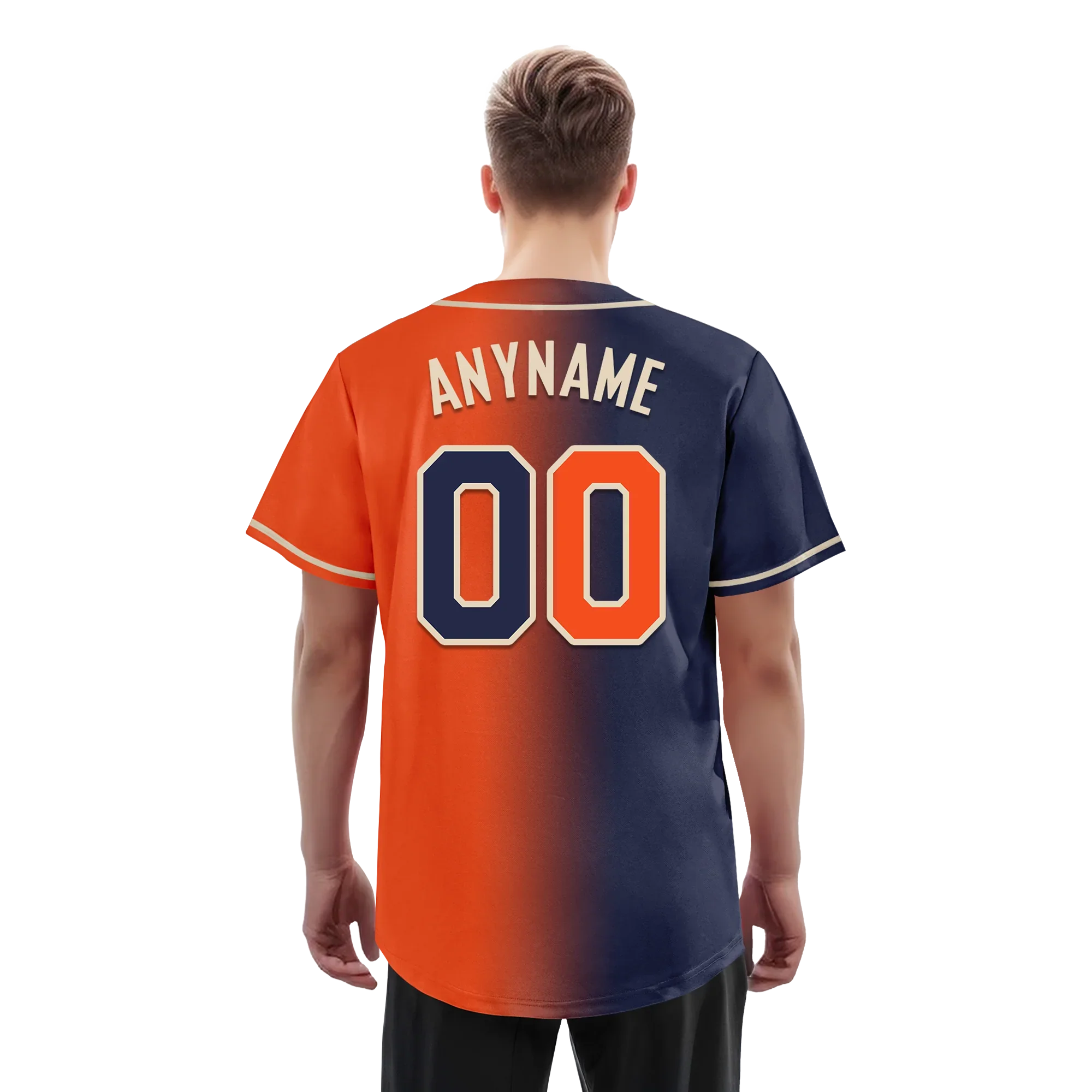 Custom Blue Orange Gradient Fashion Personalized Authentic Baseball Jersey BSBJ01-D0a7089 - Coolcustomize