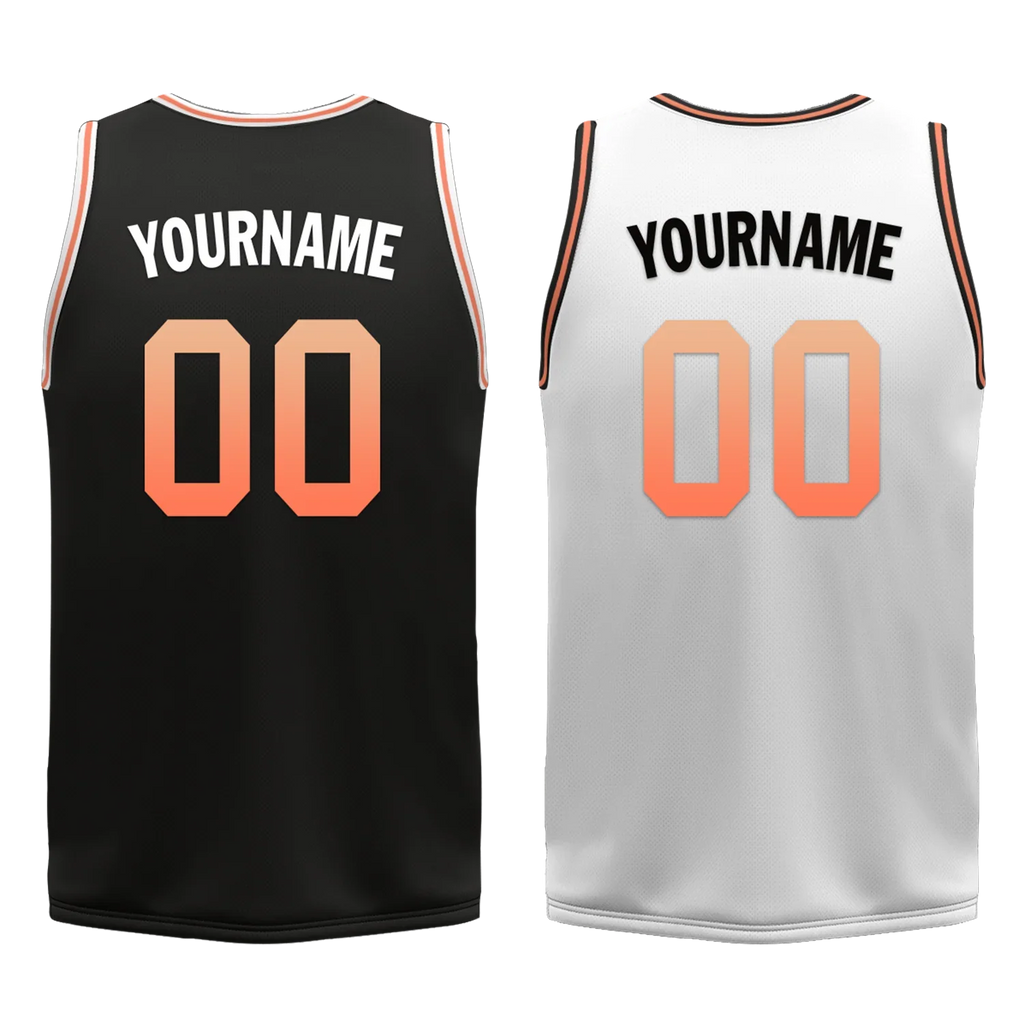 Custom Black White Classic Style Reversible Basketball Uniform Personalized COOLMAX BBJR-D017028 - Coolcustomize
