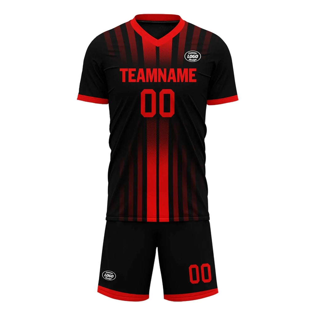 Custom Black Red Soccer Sets Jersey Personalized SCJ101-D020131-2 - Coolcustomize