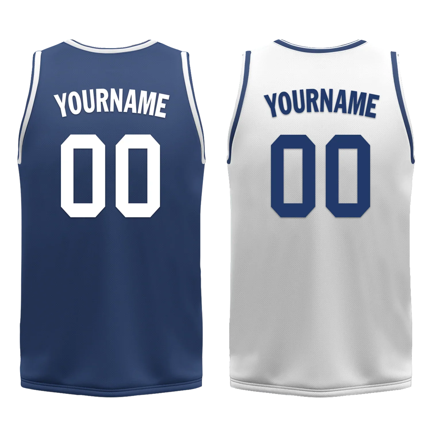 Custom Blue White Classic Style Reversible Basketball Uniform Personalized COOLMAX BBJR-D017053 - Coolcustomize