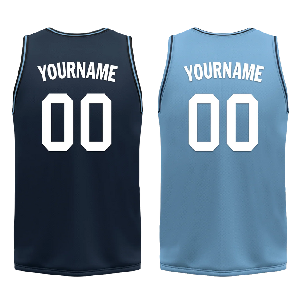 Custom Blue Classic Style Reversible Basketball Uniform Personalized COOLMAX BBJR-D017032 - Coolcustomize