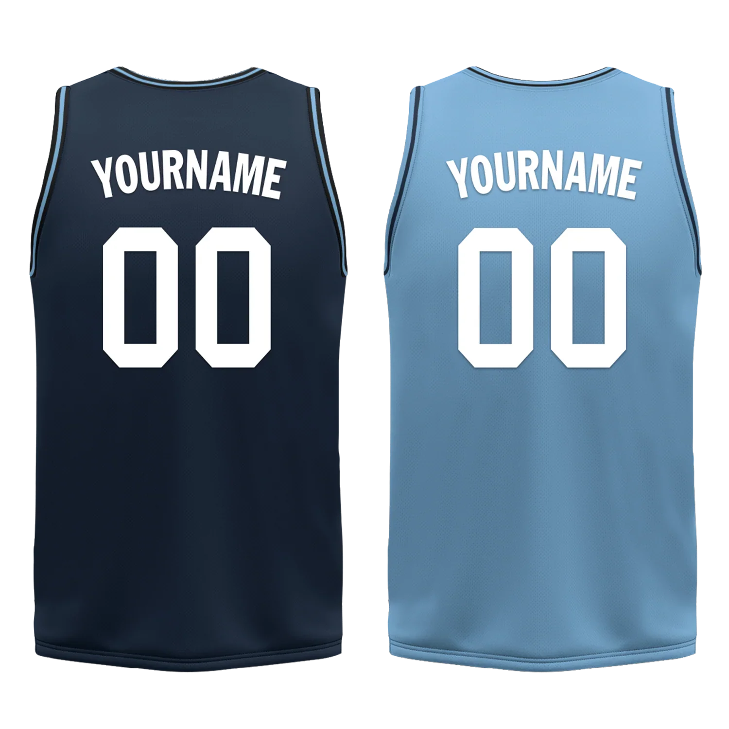 Custom Blue Classic Style Reversible Basketball Uniform Personalized COOLMAX BBJR-D017032 - Coolcustomize