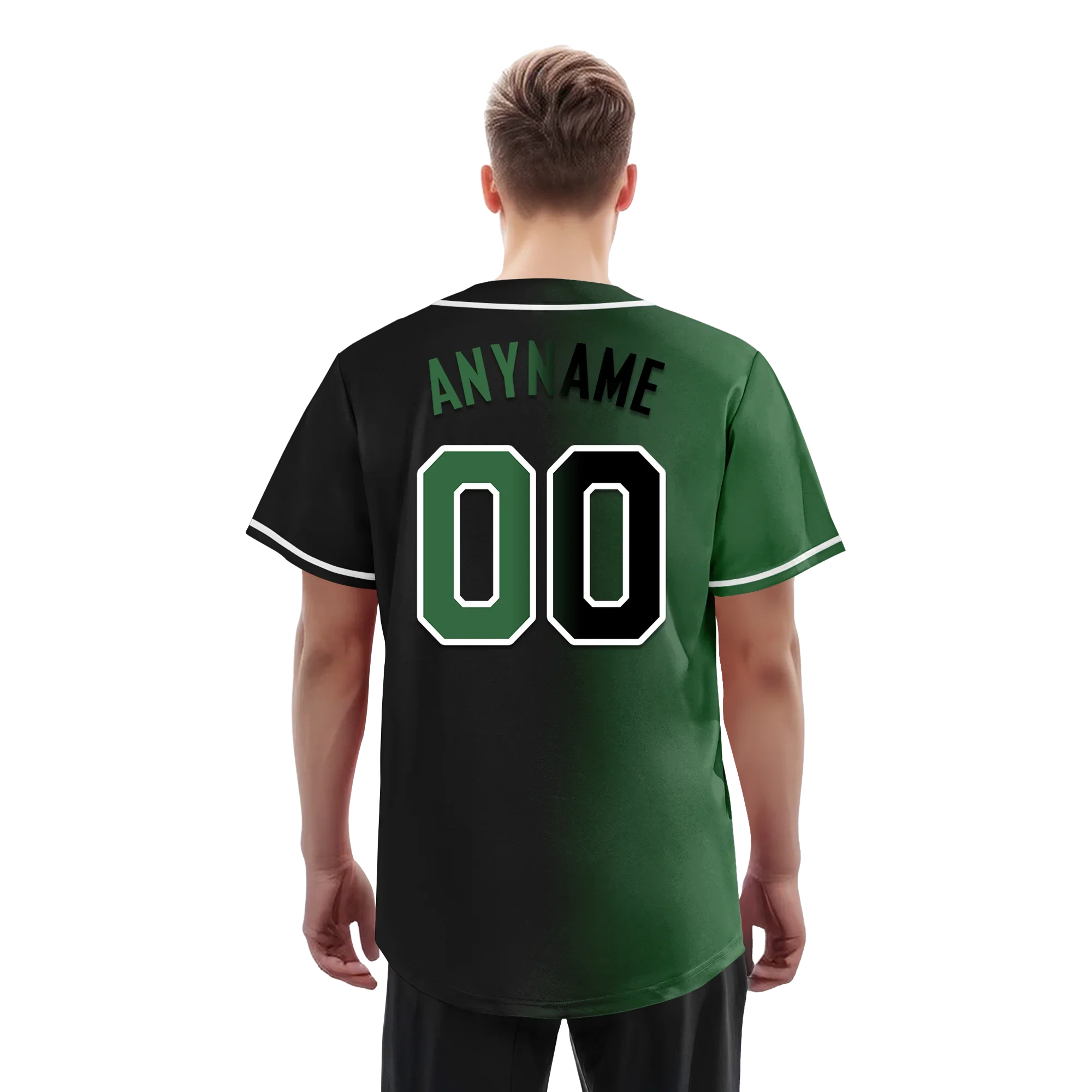 Custom Green Black Gradient Fashion Personalized Authentic Baseball Jersey BSBJ01-D0a707c - Coolcustomize
