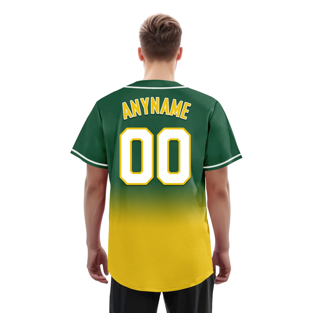 Custom Green Yellow Fade Fashion Personalized Authentic Baseball Jersey BSBJ01-D0a70ca - Coolcustomize