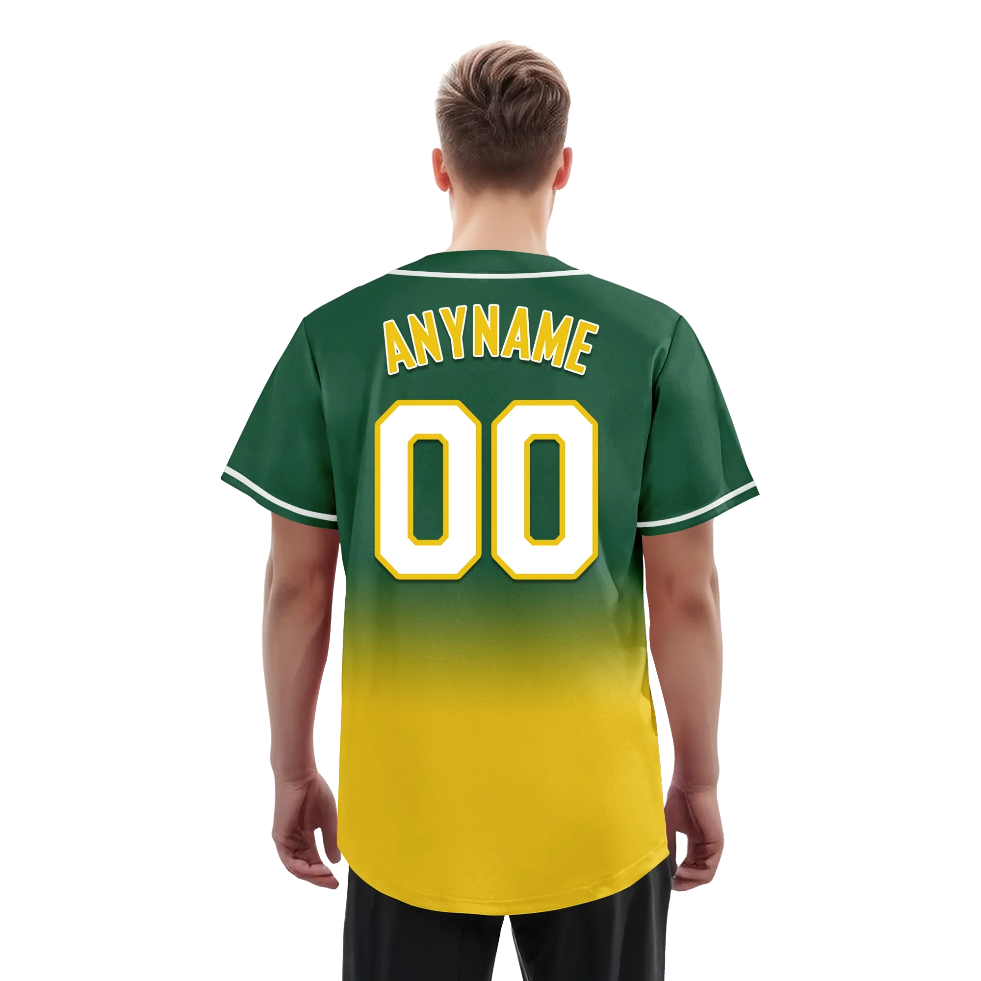 Custom Green Yellow Fade Fashion Personalized Authentic Baseball Jersey BSBJ01-D0a70ca - Coolcustomize