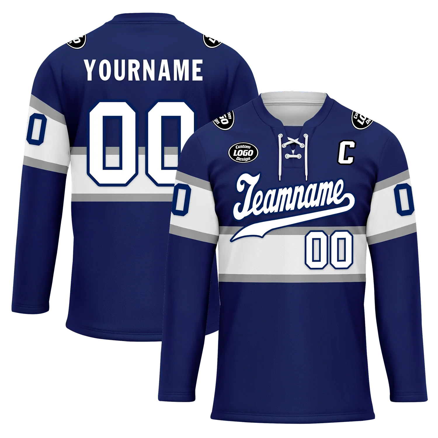 Custom Blue White Personalized Hockey Jersey HCKJ01-D0a70bd - Coolcustomize