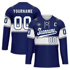 Custom Blue White Personalized Hockey Jersey HCKJ01-D0a70bd