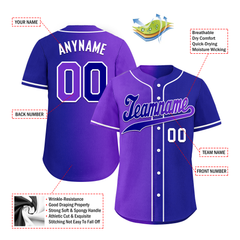 Custom Purple Blue Gradient Fashion Personalized Authentic Baseball Jersey BSBJ01-D0a7a0b