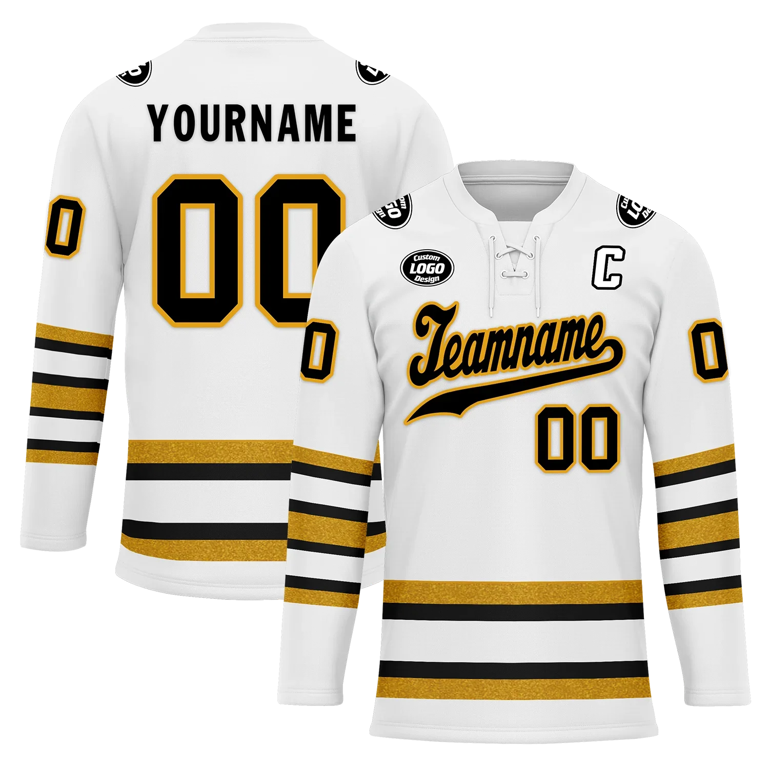 Custom White Yellow Personalized Hockey Jersey HCKJ01-D0a70ef - Coolcustomize