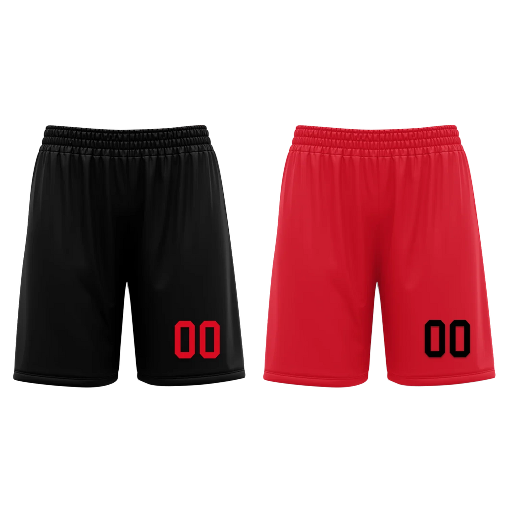 Custom Black Red Classic Style Reversible Basketball Uniform Personalized COOLMAX BBJR-D017018 - Coolcustomize