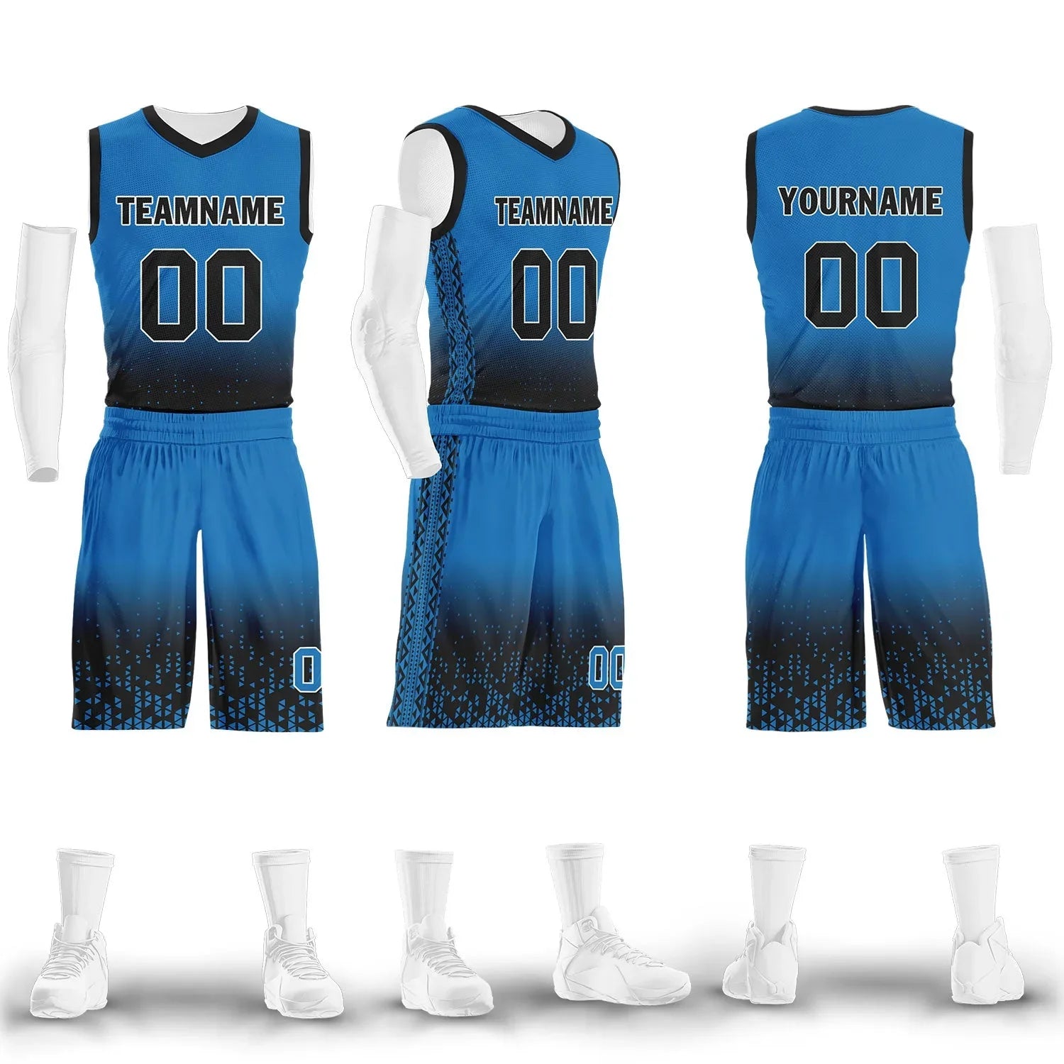 Custom Blue Black Fade Fashion Sports Uniform Basketball Jersey BBJ01-D020102-11 - Coolcustomize
