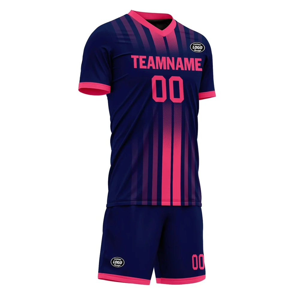 Custom Blue Pink Soccer Sets Jersey Personalized SCJ101-D020131-1 - Coolcustomize