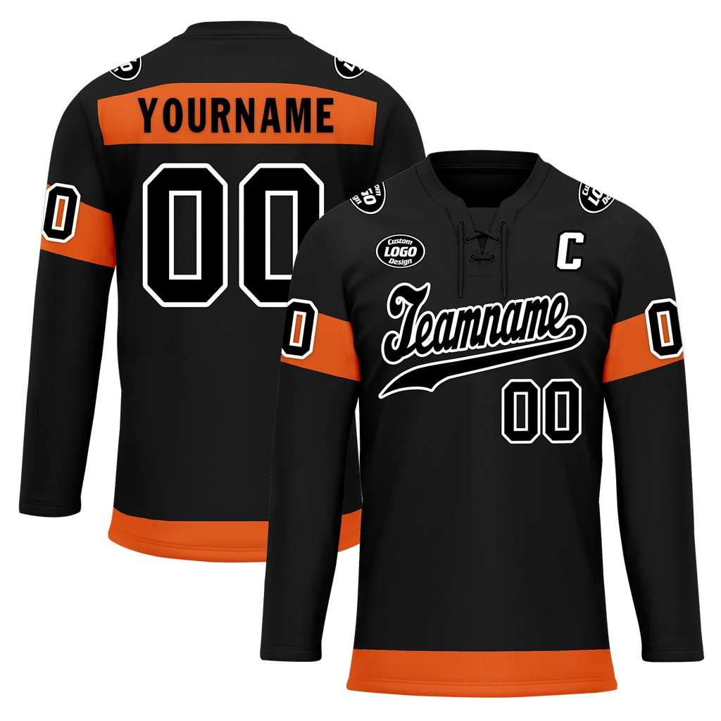 Custom Black Orange Personalized Hockey Jersey HCKJ01-D0a70ec - Coolcustomize