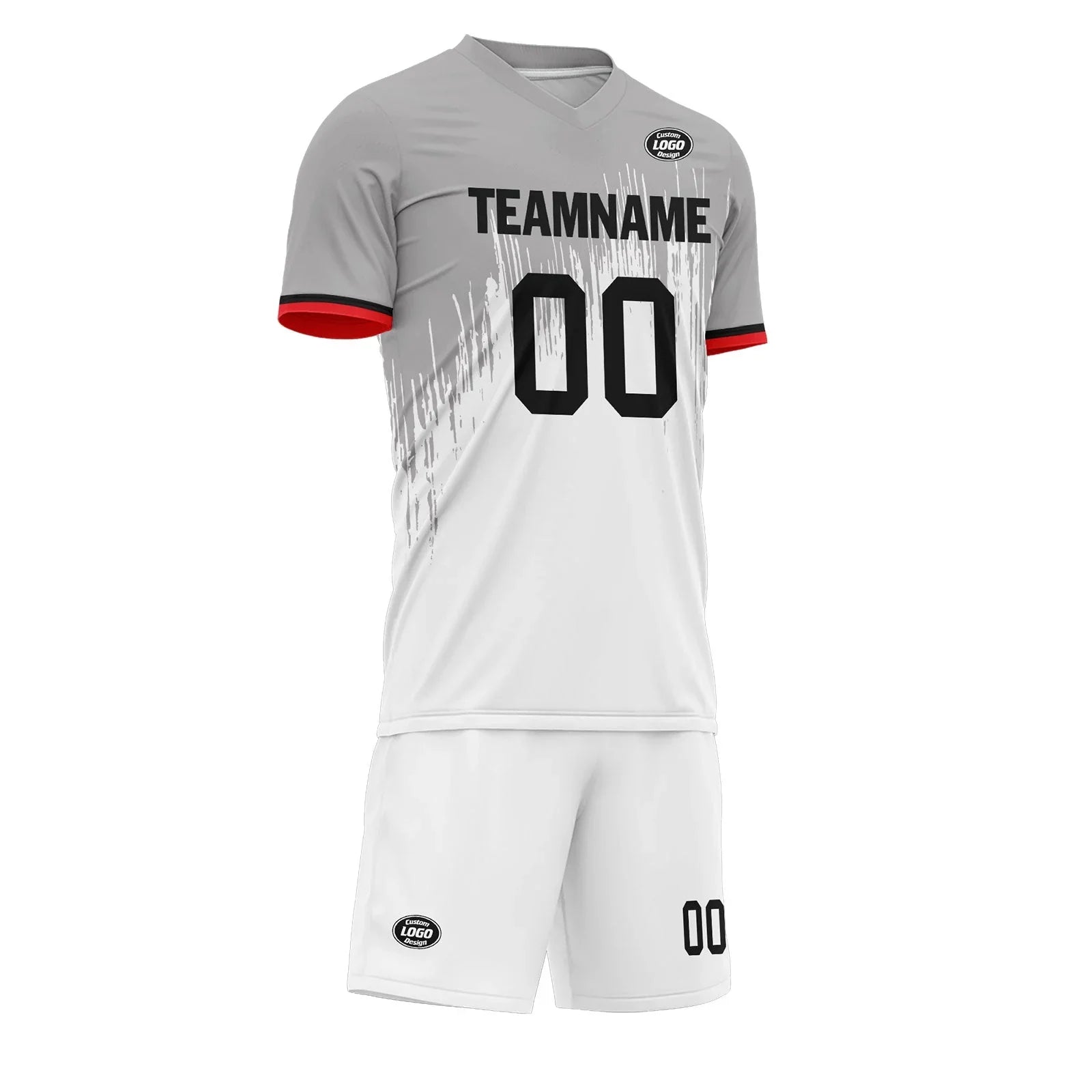 Custom Gray White Soccer Sets Jersey Personalized SCJ101-D28027 - Coolcustomize