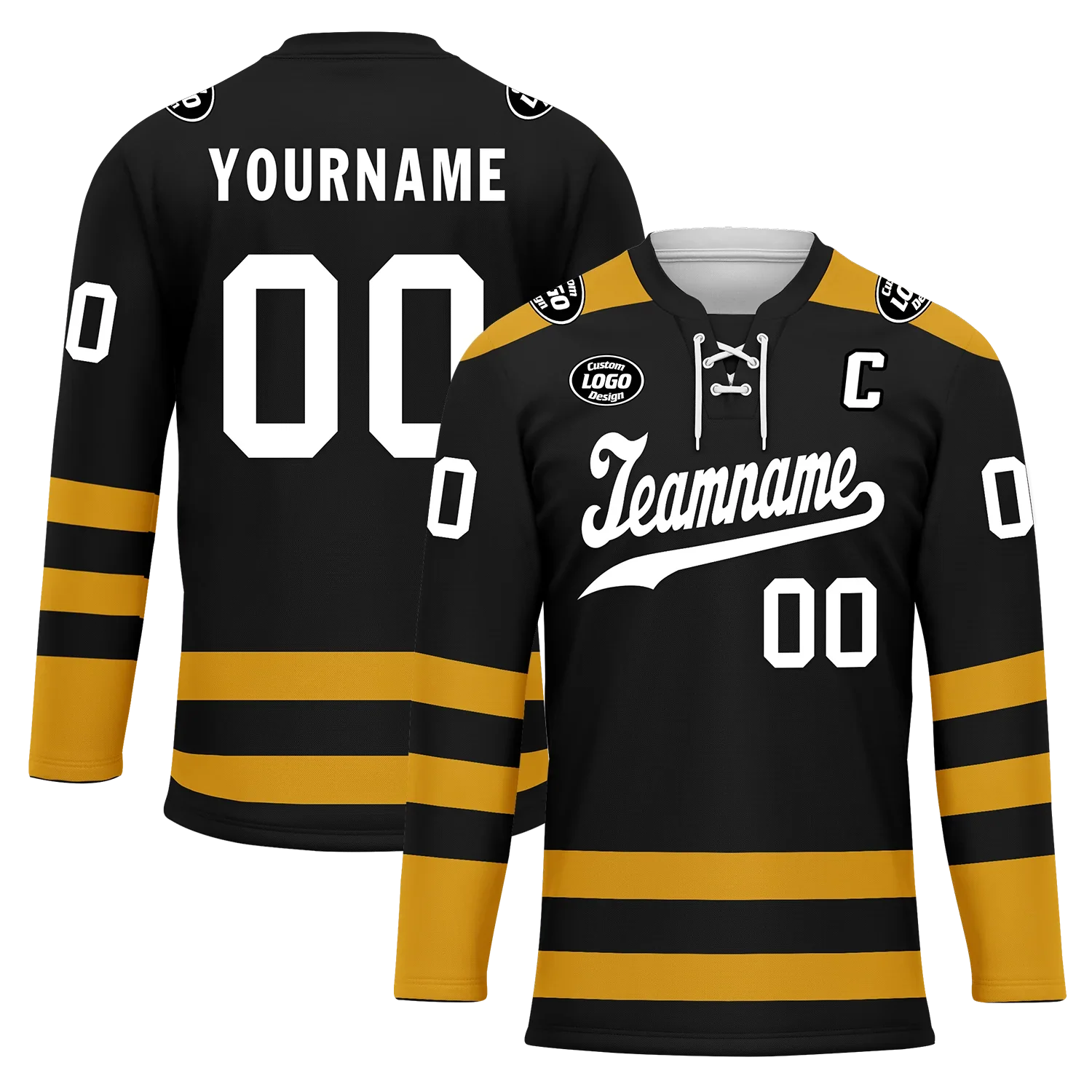 Custom Black Yellow Personalized Hockey Jersey HCKJ01-D0a70ee - Coolcustomize