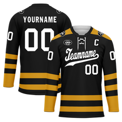 Custom Black Yellow Personalized Hockey Jersey HCKJ01-D0a70ee