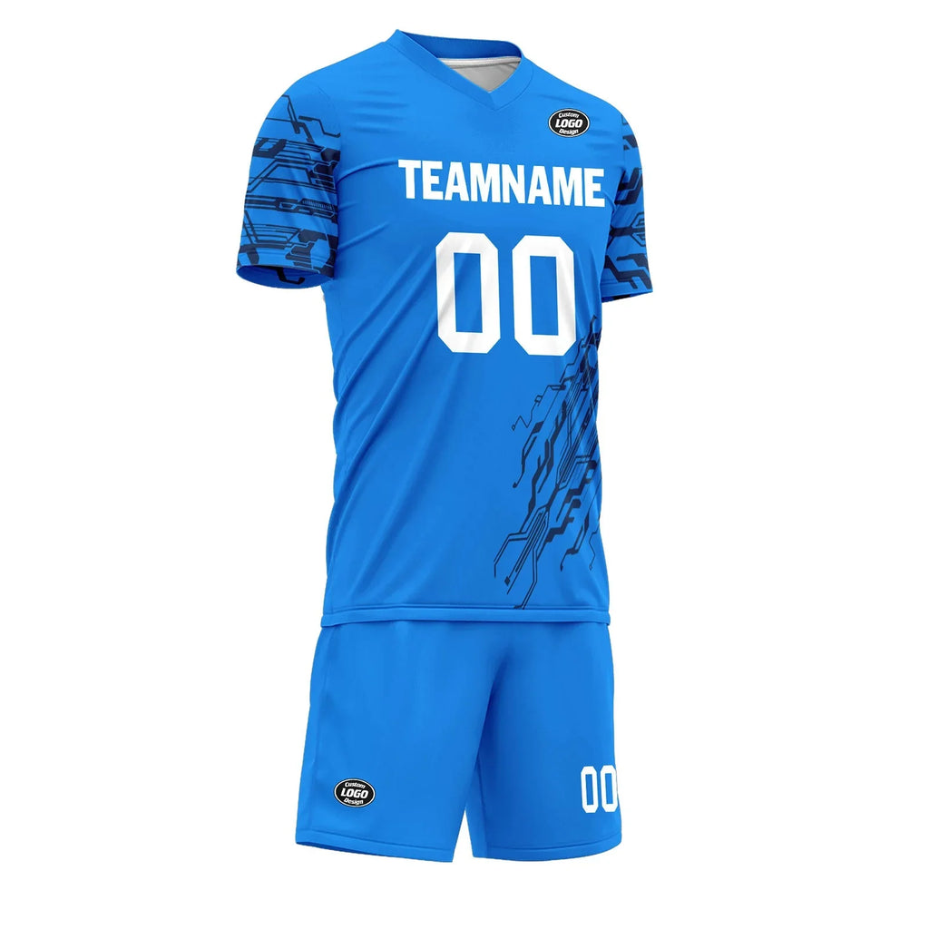 Custom Blue Soccer Sets Jersey Personalized SCJ101-D28044 - Coolcustomize