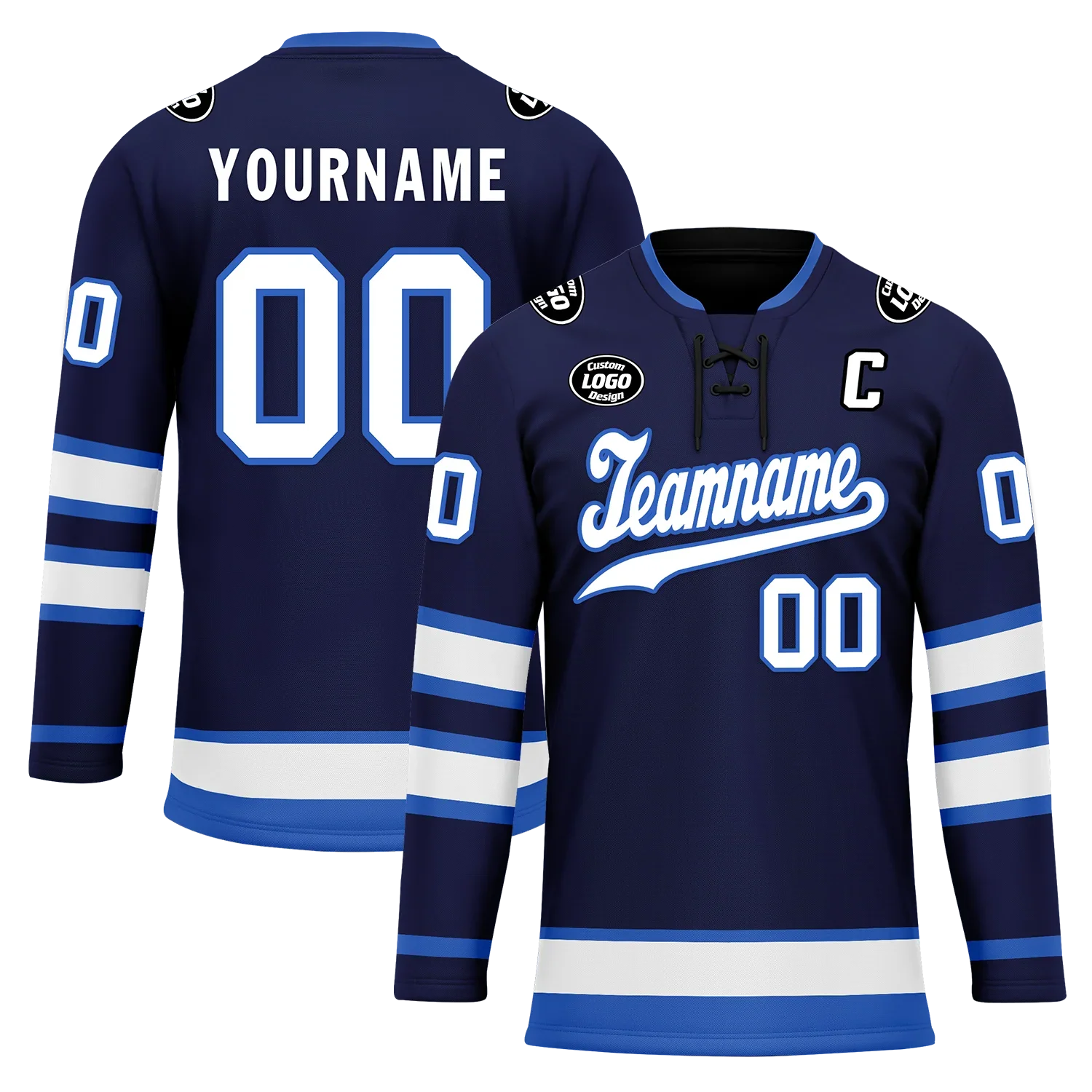 Custom Blue Personalized Hockey Jersey HCKJ01-D0a70d9 - Coolcustomize