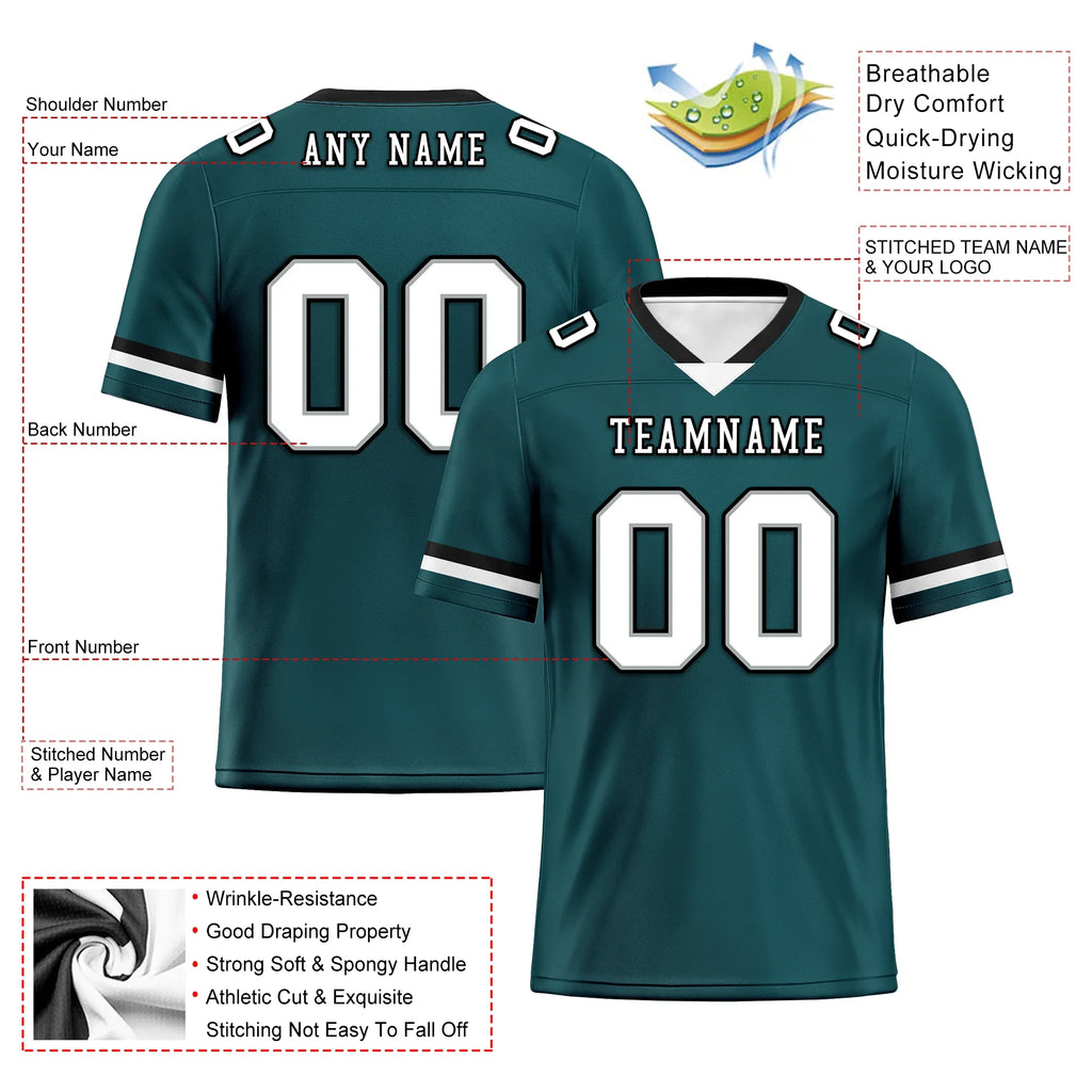 Custom Cyan Classic Style Personalized Authentic Football Jersey FBJ02-bd0a70ab - Coolcustomize