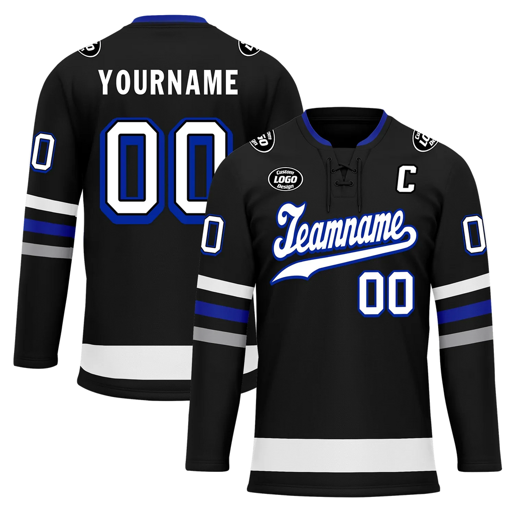 Custom Black Grey Personalized Hockey Jersey HCKJ01-D0a70ba - Coolcustomize