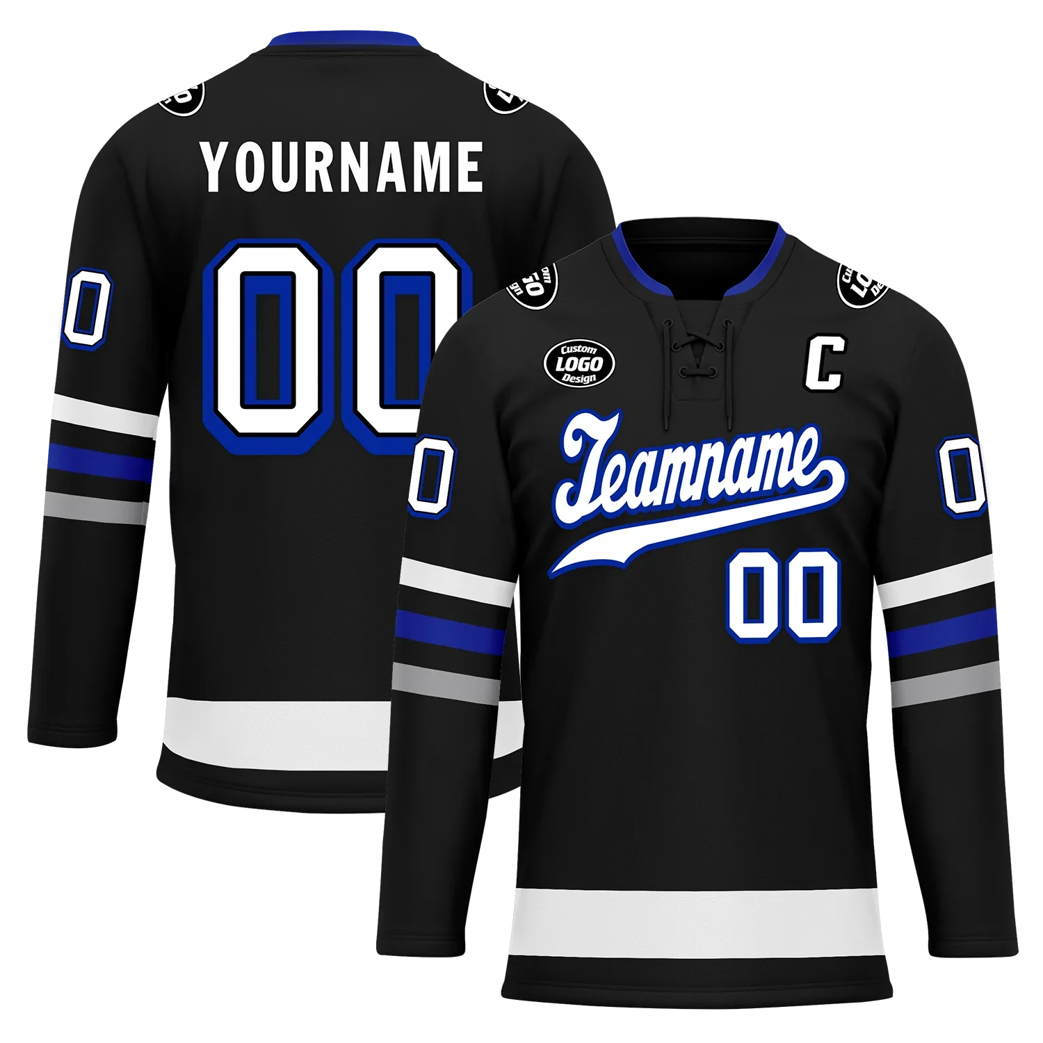 Custom Black Grey Personalized Hockey Jersey HCKJ01-D0a70ba - Coolcustomize