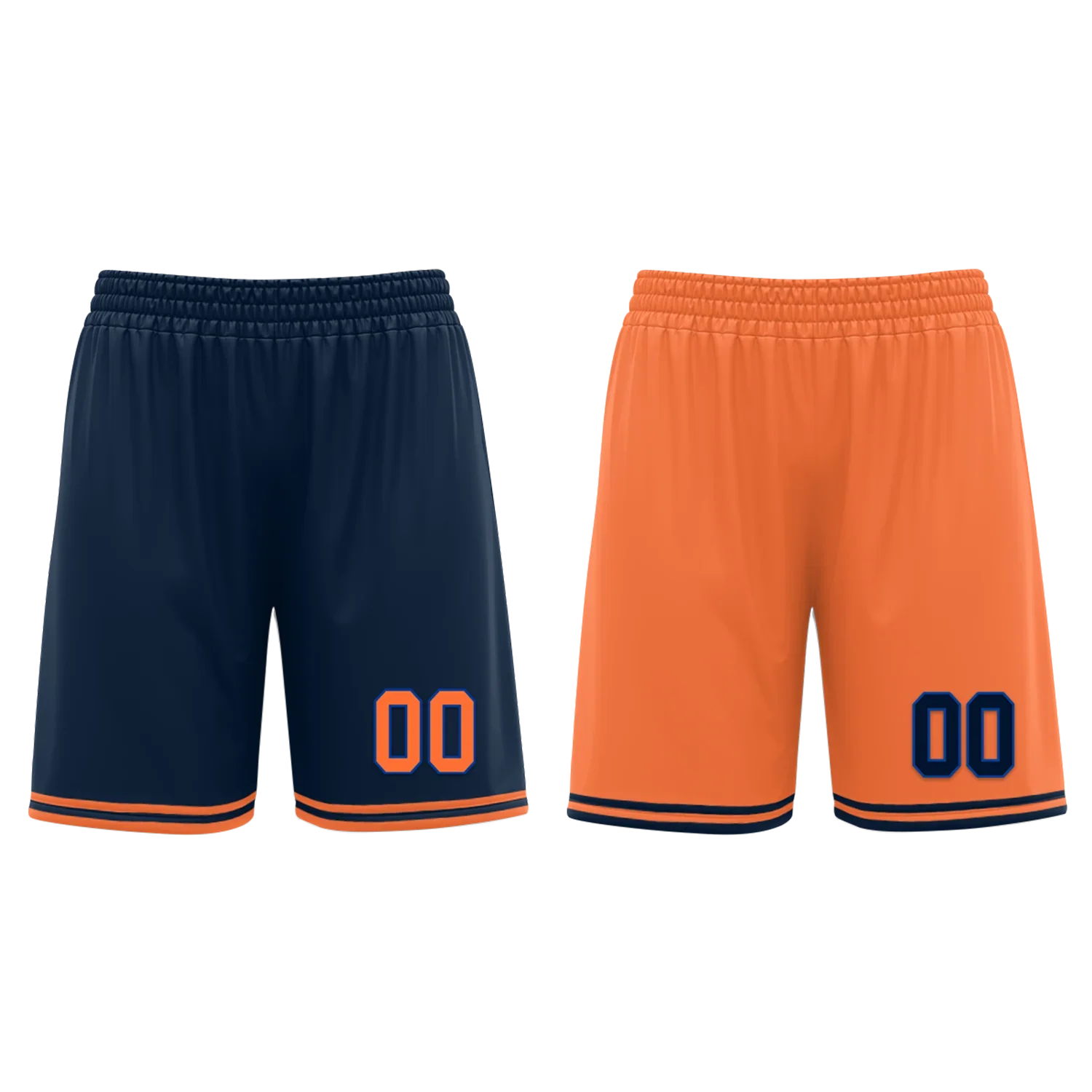 Custom Blue Orange Classic Style Reversible Basketball Uniform Personalized Ordinary BBJR-D017015 - Coolcustomize