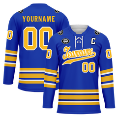 Custom Blue Yellow Personalized Hockey Jersey HCKJ01-D0a70aa