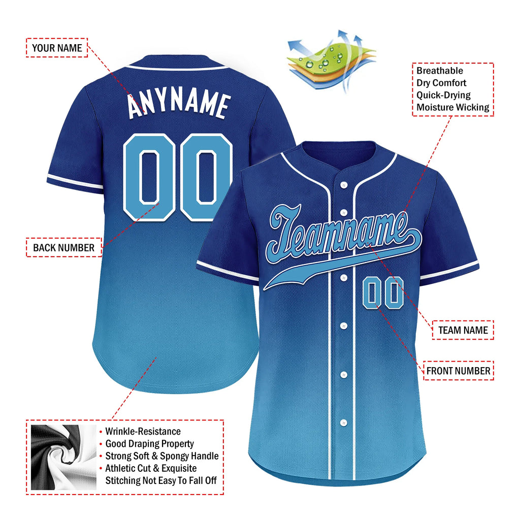 Custom Blue Fade Fashion Personalized Authentic Baseball Jersey BSBJ01-D0a70fd - Coolcustomize