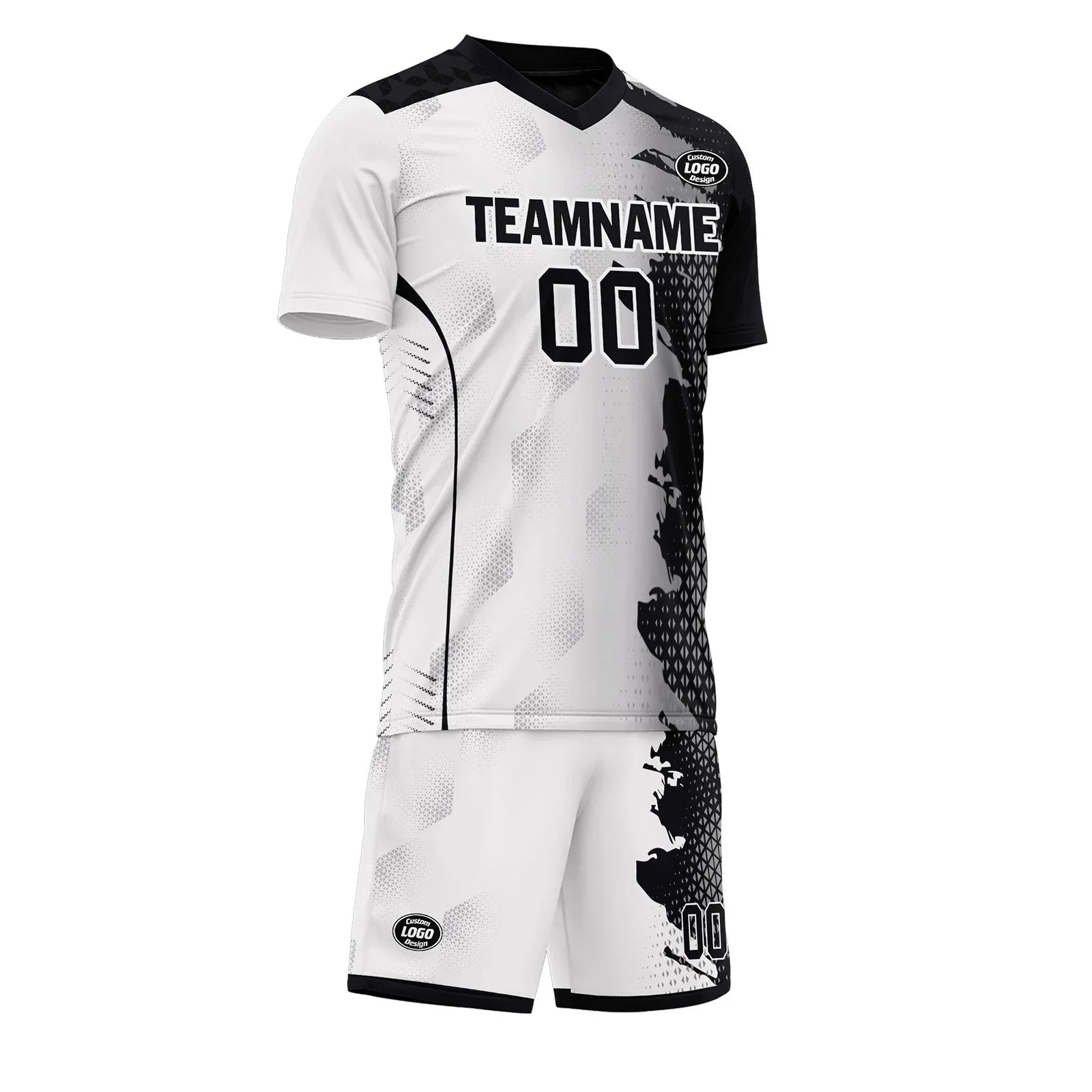 Custom Black White Soccer Sets Jersey Personalized SCJ101-D020210-2 - Coolcustomize